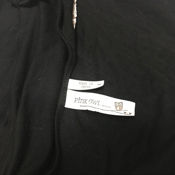 Black sequined front pocket & sleeves top, L - Picture 5 of 7